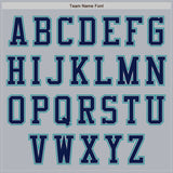 Custom Gray Navy-Teal Authentic Baseball Jersey