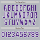 Custom Gray Purple-White Authentic Baseball Jersey