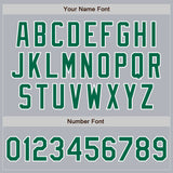 Custom Gray Kelly Green-White Authentic Baseball Jersey