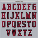Custom Gray Crimson-Black Authentic Baseball Jersey