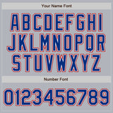 Custom Gray Royal-Red Authentic Baseball Jersey