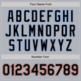 Custom Gray Black Powder Blue-Orange Authentic Baseball Jersey