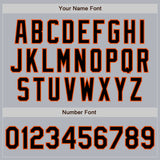 Custom Gray Black-Orange Authentic Baseball Jersey