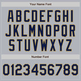 Custom Gray Navy-Old Gold Authentic Baseball Jersey