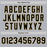 Custom Gray Black-Old Gold Authentic Baseball Jersey