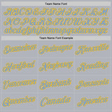 Custom Gray Light Blue-Gold Authentic Throwback Basketball Jersey