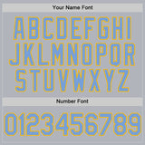 Custom Gray Light Blue-Gold Authentic Throwback Basketball Jersey