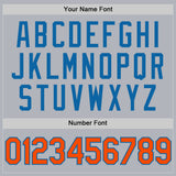 Custom Gray Orange-Light Blue Authentic Throwback Basketball Jersey