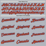 Custom Gray Orange-Royal Authentic Throwback Basketball Jersey