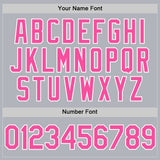 Custom Gray Pink-White Authentic Throwback Basketball Jersey