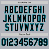 Custom Gray Black-Teal Authentic Throwback Basketball Jersey