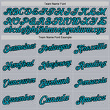 Custom Gray Teal-Black Authentic Throwback Basketball Jersey