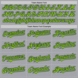 Custom Gray Neon Green-Navy Authentic Baseball Jersey