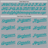 Custom Gray Teal Authentic Baseball Jersey