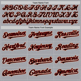 Custom Gray Black Pinstripe Red-Cream Authentic Baseball Jersey