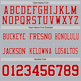 Custom Gray Red-White Mesh Authentic Football Jersey