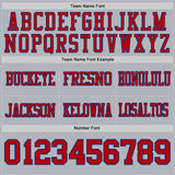 Custom Gray Red-Royal Mesh Authentic Football Jersey