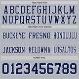 Custom Gray Navy-White Mesh Authentic Football Jersey