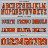 Custom Gray Orange-Black Mesh Authentic Football Jersey