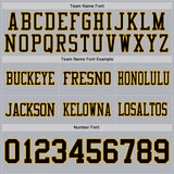 Custom Gray Black-Gold Mesh Authentic Football Jersey