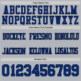 Custom Gray Royal-Black Mesh Authentic Football Jersey