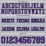 Custom Gray Purple-Black Mesh Authentic Football Jersey
