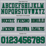Custom Gray Kelly Green-Black Mesh Authentic Football Jersey