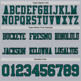 Custom Gray Midnight Green-Black Mesh Authentic Football Jersey