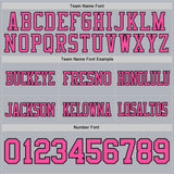 Custom Gray Pink-Black Mesh Authentic Football Jersey