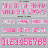 Custom Gray Pink-White Mesh Authentic Football Jersey