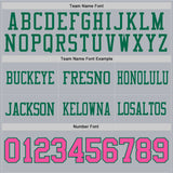 Custom Gray Pink-Kelly Green Mesh Authentic Football Jersey