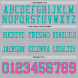 Custom Gray Pink-Aqua Mesh Authentic Football Jersey