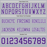 Custom Gray Purple-White Mesh Authentic Football Jersey