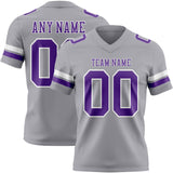 Custom Gray Purple-White Mesh Authentic Football Jersey