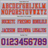 Custom Gray Purple-Orange Mesh Authentic Football Jersey