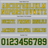 Custom Gray Green-Gold Mesh Authentic Football Jersey