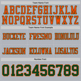 Custom Gray Green-Orange Mesh Authentic Football Jersey