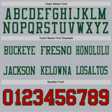 Custom Gray Red-Green Mesh Authentic Football Jersey