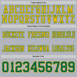 Custom Gray Kelly Green-Gold Mesh Authentic Football Jersey