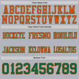 Custom Gray Kelly Green-Orange Mesh Authentic Football Jersey