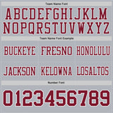 Custom Gray Crimson-White Mesh Authentic Football Jersey