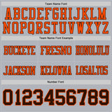 Custom Gray Brown-Orange Mesh Authentic Football Jersey