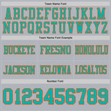 Custom Gray Aqua-Orange Mesh Authentic Football Jersey