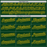 Custom Green Gold Mesh Authentic Throwback Baseball Jersey