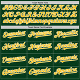 Custom Green Gold-White Mesh Authentic Throwback Baseball Jersey