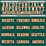 Custom Green White-Orange Mesh Authentic Throwback Football Jersey