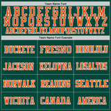 Custom Green Orange-White Mesh Authentic Throwback Football Jersey
