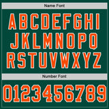 Custom Green Orange-White Mesh Authentic Throwback Football Jersey