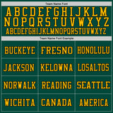 Custom Green Gold-Black Mesh Authentic Throwback Football Jersey