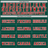 Custom Green Red-White Mesh Authentic Throwback Football Jersey
